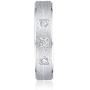 Solid Unisex Comfort Fit Sterling Silver 5mm Sandblasted Finish Ring Simulated Diamond Wedding Band