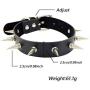 Halawly Queen of Hearts Choker - Black Leather Choker Necklaces Circle Adjustable Collar Necklace for Women