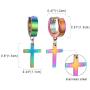 Mens Womens Vintage Stainless Steel Cross Dangle Hoop Earrings, Hinged Huggie Cross Ring Gauges Drop Earrings for Boys Girls
