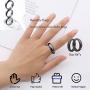 ZZ ZINFANDEL Hematite Rings Necklace Bracelet Set Hematite Ring Negative Energy Relieving Anxiety Magnetic Therapy Bracelet Magnetic Hematite Necklace for Women
