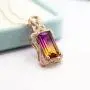 KEETEEN Colorful Life Sterling Silver Necklace with Princess Cut Pendant in Simulated Gemstones