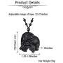 Jovivi Hand Carved Mother Elephant Natural Black Obsidian Necklace Healing Crystal Gemstone Necklaces Pendant Protection Lucky Amulet Charm Adjustable Braided Rope Mothers Day Gifts