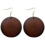 SMALLLOVE Wooden Earrings for Women Girls Vintage African Bohemian Ethnic Wood Big Round Circle Geometric Lightweight Dangle Drop Hook Earrings