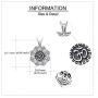 MONGAS Yoga Lotus Flower Necklace 925 Sterling Silver Yoga Lotus with Om Symbol Jewelry for Women