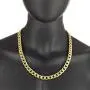 The Bling Factory Mens 11.9mm 24k Yellow Gold Plated Stainless Steel Flat Cuban Link Curb Chain Necklace The Bling Factory Mens 11.9mm 24k Yellow Gold Plated Stainless Steel Flat Cuban Link Curb Chain Necklace