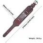 VASSAGO Gothic Vintage Amulet Seal of Solomon The Sigil of Archangel Michael Brown Metal Connector Leather Bracelet