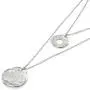 Multi-Layer 925 Silver Necklace with Hammered Textured Wheel & Circle Pendants, 22.5''