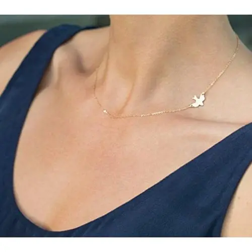 FXmimior Dove Bird Deck Shapped Plated Chic Necklace Jewelry For Women