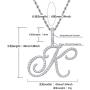 GUCY Large Initial Pendant Necklace Women Gold Silver Cubic Zirconia Big Letter Pendant Necklace Stainless Steel Rope Chain