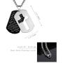 P. BLAKE Stainless Steel Dog Tag Cross Necklace for Men Boys Lord’s Prayer Pendant with Wheat Chain 24 Inches
