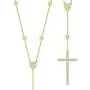NYC Sterling Diamond by Yard Cross Crucifix CZ Crystal 925 Sterling Silver Pendant & Catholic Rosary Necklace NYC Sterling Diamond by Yard Cross Crucifix CZ Crystal 925 Sterling Silver Pendant & Catholic Rosary Necklace