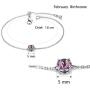 EGOO&YAMEE Birthstone Bracelet White Gold Plated Cubic Zircon Adjustable Bangle 12 Color Gifts for Women Girls