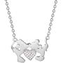 Disney Mickey Mouse and Minnie Mouse Silver Plated Kiss Necklace, Jewelry for Women