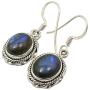 SilverStarJewel Discount Jewelry Set 925 Solid Silver Blue LABRADORITE Earrings And Pendant