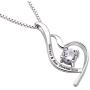 ALOV Jewelry Sterling Silver Mother & Son Forever Love Cubic Zirconia Pendant Necklace