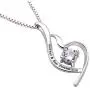 ALOV Jewelry Sterling Silver Mother & Son Forever Love Cubic Zirconia Pendant Necklace