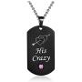 SunnyHouse Jewelry His & Hers Matching Set Titanium Stainless Steel His Crazy Her Weirdo Couple Pendant Necklace in a Gift Box