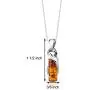 Baltic Amber Cylindrical Pendant Necklace Sterling Silver Cognac Color Baltic Amber Cylindrical Pendant Necklace Sterling Silver Cognac Color