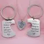 Phoenix Angela Daughter And Father or Mother Keychain Theres This Girl Who Stole My Heart 2 Set and Daddys Girl Mommys World 3 Piece Pendant Necklace,Keyring Key Chain Gift for Family Jewels Gifts or Kids