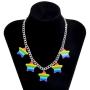 yfstyle LGBT Lesbian Pride Star Charm Necklace Gift for Women & Girl LGBTQ Rainbow Choker Necklace for Girlfriend Jewelry Gift for Valentine’s Day
