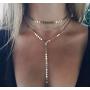 cyntan Layered Coin Choker Necklace for Women Gold Tone