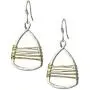 Silver with Gold Wire Copper Toned Handmade Teardrop Earrings Silver with Gold Wire Copper Toned Handmade Teardrop Earrings