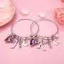 Memorjew Charm Bracelets for Women Girls, Crystal Heart Initial Charm Bracelets for Women Girls Jewelry Mothers Day Valentines Birthday Teen Girls Gifts, Flower Girl Bridesmaid Gifts for Wedding