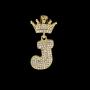 FW Jewelry Bling Iced Out Letter Chains Hip Hop Silver Gold Crown Initial Pendants for Men from A to Z