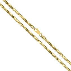 Orostar 14K Gold 1.5MM Franco Square Box Link Chain for Men & Women | 14K Diamond Cut Franco Link Chain Necklace | Size 16-30 inches