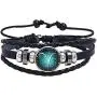 zodiac bracelet for men,Stainless Steel Personality Vintage Punk Black Leather Bracelets for Men Women zodiac bracelet for men,Stainless Steel Personality Vintage Punk Black Leather Bracelets for Men Women