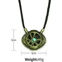 HUAWELL 2 Piece Doctor Strange Necklace Eye of Agamotto Costume Prop Stone Pendant Gift for Christmas, Valentines Day, Anniversary, Birthday, Date, Workplace or Stage