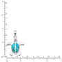 Honolulu Jewelry Company Sterling Silver Turtle Necklace Pendant Peace Sign with Simulated Blue Opal and 18'' Box Chain