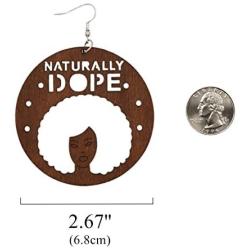 AONJU Womens Wooden Hollow African Dangle Earrings