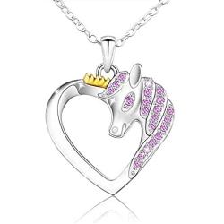 Apeso Unicorn Necklace Heart Crystal Pendant Jewelry Anniversary Birthday Gifts for Women Girls …