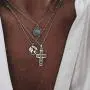 Twinklede Boho Layered Necklace Silver Turquoise Pendant Necklaces Chain Map Necklace Jewelry for Women and Girls (Silver 1) Twinklede Boho Layered Necklace Silver Turquoise Pendant Necklaces Chain Map Necklace Jewelry for Women and Girls (Silver 1)