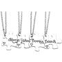 JOVIVI 4pcs Silver Engraved Always Sisters Forever Friends Necklace Jigsaw Puzzle Piece Friendship Necklace Pendant for Best Friend BBF Jewelry