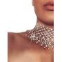 Nicute Festival Rhinestone Choker Necklace Full Crystal Silver Necklaces Chain Summer Club Neck Jewelry Accessories for Women and Girls