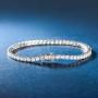 SUPRAONE White Gold Plated 925 Sterling Silver 3.0 Round Cut Cubic Zirconia Classic Tennis Bracelet, 14K White Gold Plated 7.0 Inch