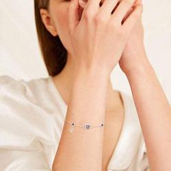 Hand of Fatima Bracelet for Women Sterling Silver Evil Eye Bracelet Good Luck Bracelets Gifts for Girls