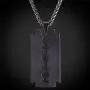 U7 Men Cool Necklace Stainless Steel/Black Gun Plated/18K Gold Plated Razor Blade Pendant, with 22 Inch Chain U7 Men Cool Necklace Stainless Steel/Black Gun Plated/18K Gold Plated Razor Blade Pendant, with 22 Inch Chain