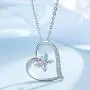 AEONSLOVE Sterling Silver Butterfly Necklace for Women, Heart Pendant Butterfly Jewelry Gifts for Girls Girlfriend, 18'' Chain AEONSLOVE Sterling Silver Butterfly Necklace for Women, Heart Pendant Butterfly Jewelry Gifts for Girls Girlfriend, 18'' Chain