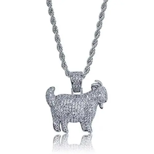 TOPGRILLZ 14K Gold Plated Iced Out Eagle Goat Chain Pendant Necklace for Men Novelty Jewelry Gifts TOPGRILLZ 14K Gold Plated Iced Out Eagle Goat Chain Pendant Necklace for Men Novelty Jewelry Gifts
