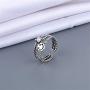 kelistom Silver Smile Face Open Ring for Women Men Adjustable Wide Smiling Statement Ring Fashion Party Jewelry