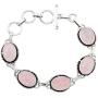 Rose Quartz Bracelet 925 Silver Overlay Handmade Vintage Style Jewelry for Women Mom Wife