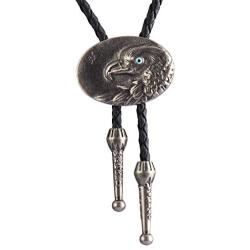 COOLLA Bolo tie- Handmade Western Cowboy Black Vintage Cicada Pendant for Women,Men