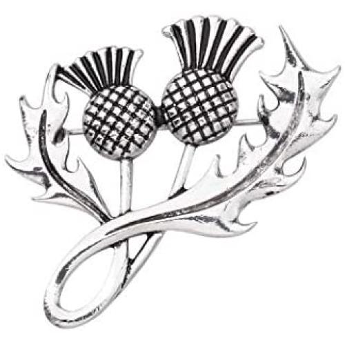 CENWA Outlander Inspired Jewelry Double Scottish Thistle Brooch Pin Sassenach Scottish Outlander Gift Scottish Brooch