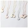 Gold Plated 925 Sterling Silver 6mm Small Disc Dainty Letter Pendant Necklace Personalized Hypoallergenic Initial Heart Engraved Jewelry Women Girls Birthday Gift
