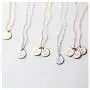 Gold Plated 925 Sterling Silver 6mm Small Disc Dainty Letter Pendant Necklace Personalized Hypoallergenic Initial Heart Engraved Jewelry Women Girls Birthday Gift