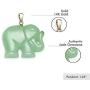 14k Yellow Gold Natural Jade Elephant Necklace Pendant Charm