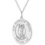 925 Sterling Silver Guardian Angel Round Medal Religious Pendant Necklace 19''